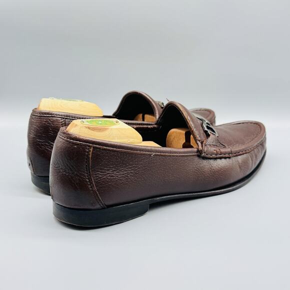 Allen Edmonds Shoes Mens 10.5 Brown Leather Grayson Loafers Bit Slip On Dress - Picture 9 of 13